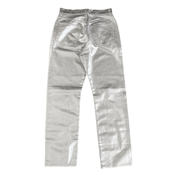 MADEWELL Straight Jeans in Silver Foil! Retail $148. - Picture 2 of 7